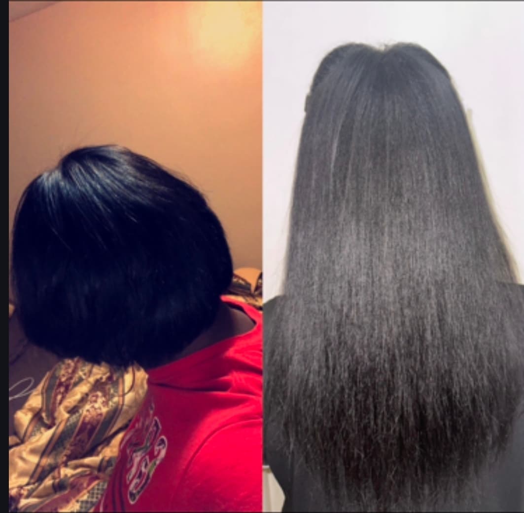 Before and after hair transformation