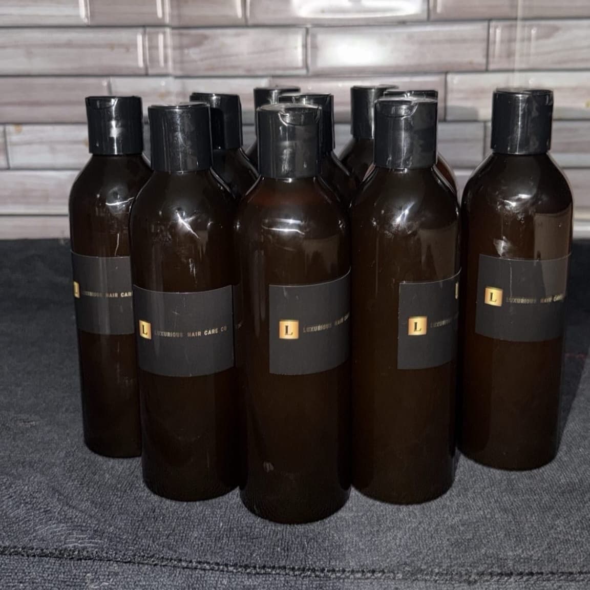 Luxurious Hair Care Co. Moisturizing Shampoo bottles