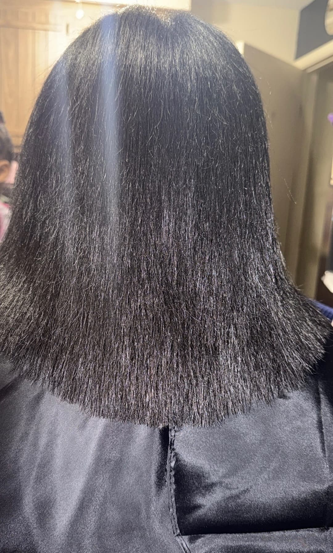 Silk press hair result